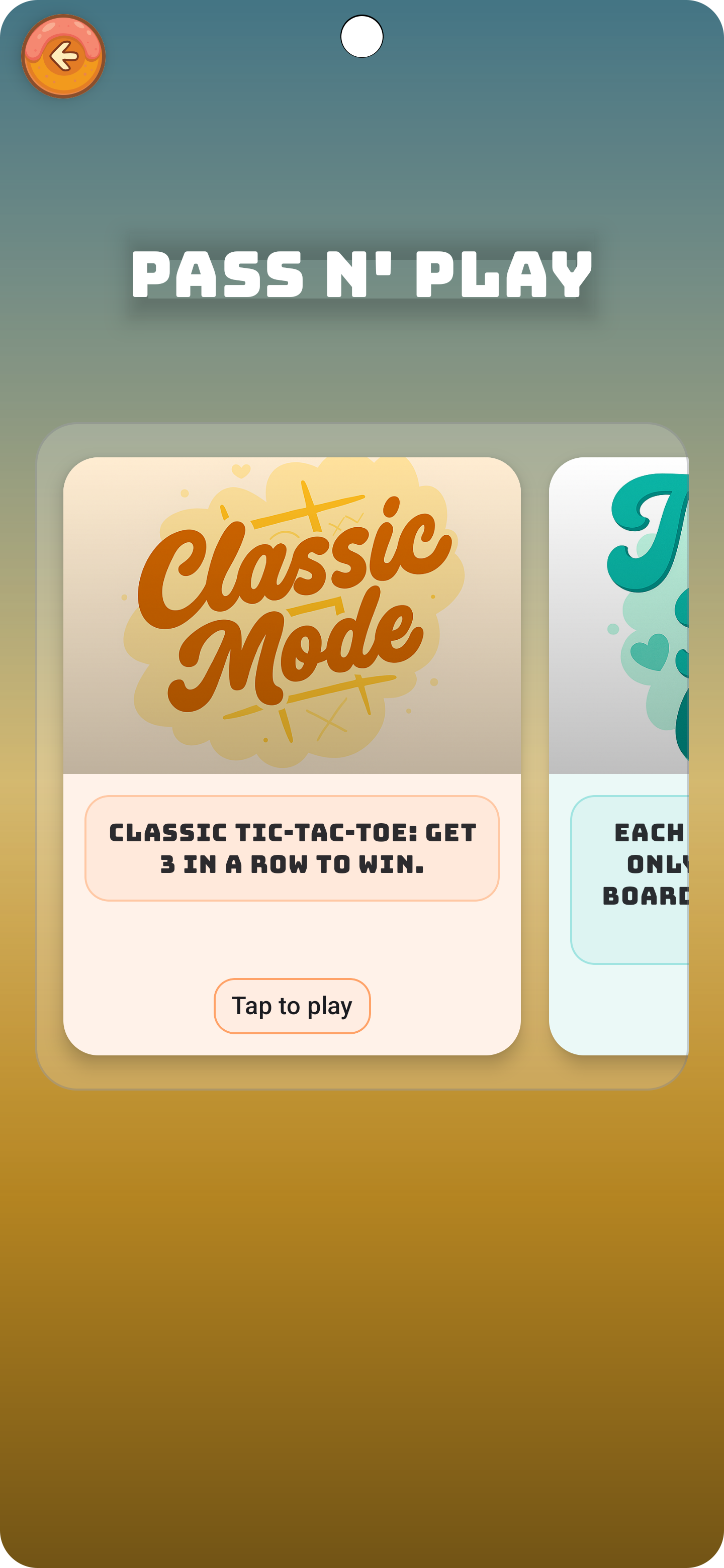 Pass n' Play match in TacTopia.